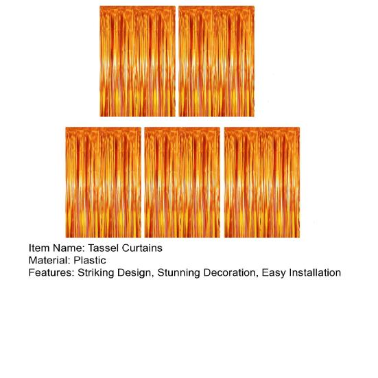 Sparkling Foil Fringe Curtains 1x2m Metallic Streamer Backdrop for Wedding