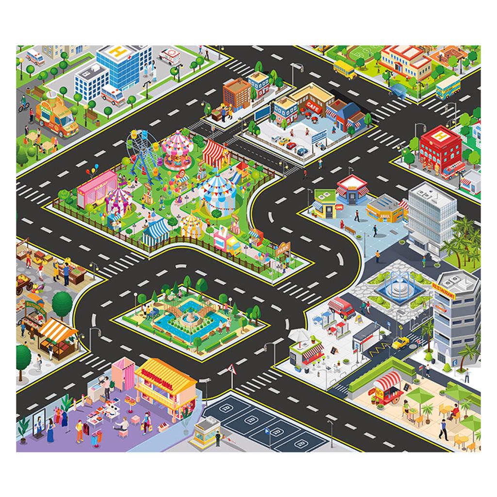 Baby Play Mat City Traffic Road Map Mat Carpet City Car Parking Lot Roadmap Traffic Signs Baby Climbing Playing Mat Game