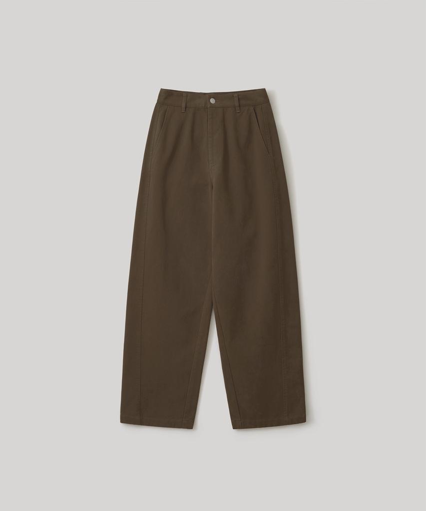 Another Office Woman W. Heavy Twill Curved Pants (Brown)
