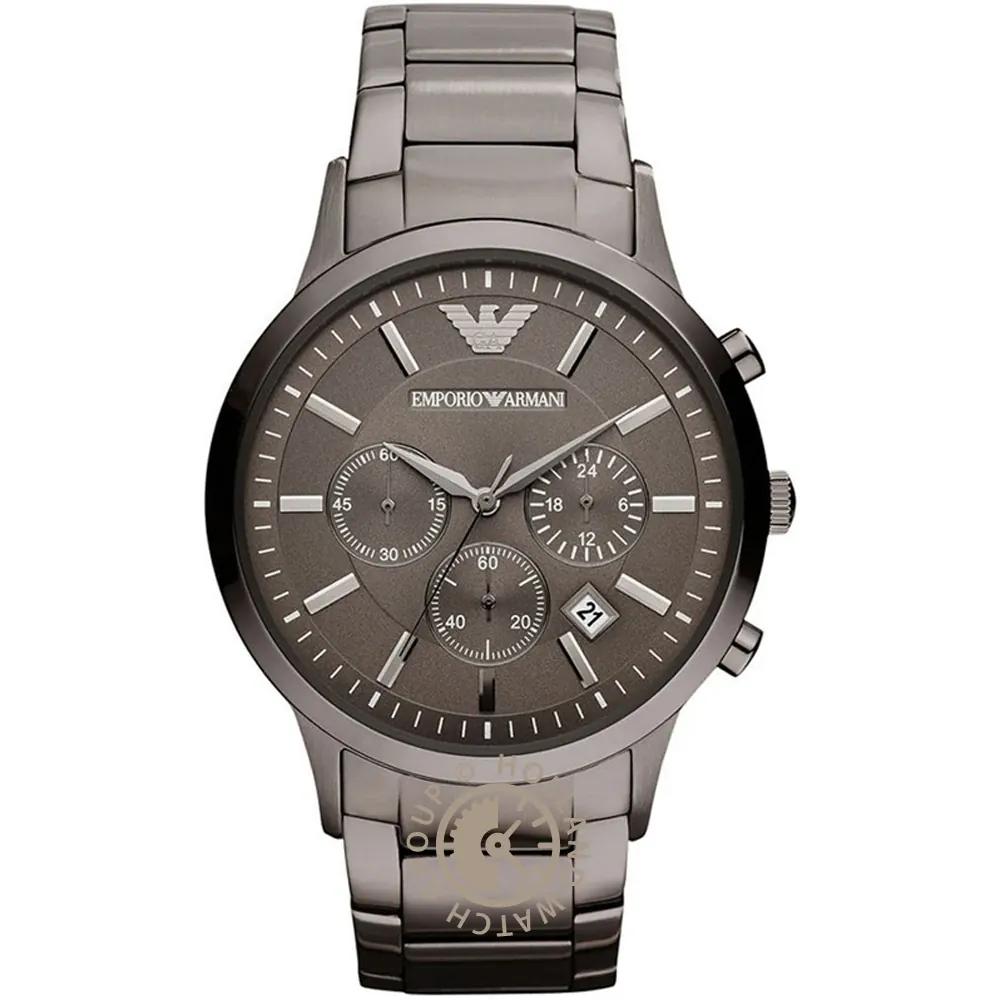 Emporio Armani Renato Large Grey Anthracite Men s Quartz Chronograph Watch AR2454 серый