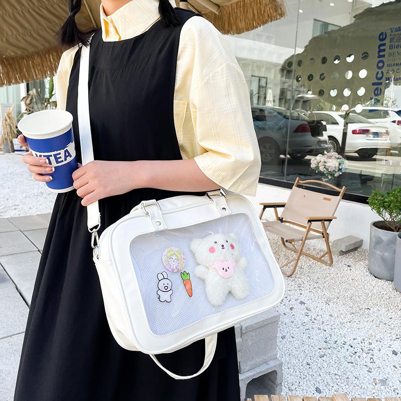 Japanese jk uniform bag cute casual transparent soft girl girl student shoulder pain bag baby bag portable messenger bag