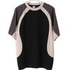 2026 Summer Heavyweight 260G Raglan Colorblock Short Sleeve T-shirt - Trendy Hong Kong Style for Men and Women, Casual Versatile Half Sleeve