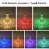 3/16 Colors Changing RGB Touch Light Diamond Table Lamp Crystal Table Lamp Fish Scale Shape USB Charging Nightstand Light