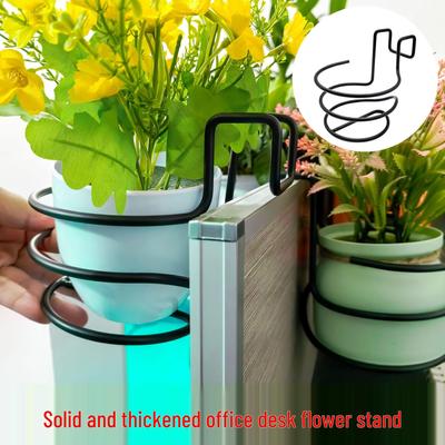 Succulent Green Radish Hanging Plant Stand - Wrought Iron Railing Shelf