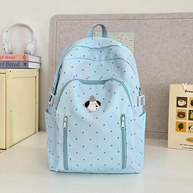 School bag schoolbag ins style versatile high value polka dot Korean girl light first big travel backpack