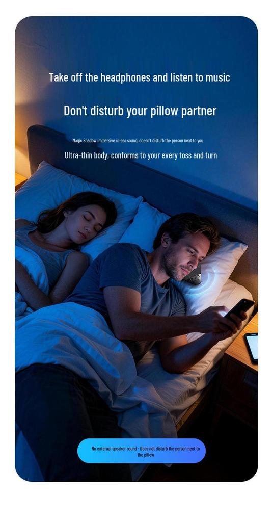 V3pro Ultra-Thin Under-Pillow Bluetooth Speaker for Sleep with White Noise