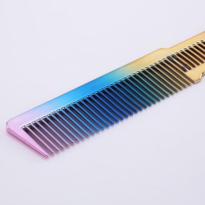 Electroplating Haircut Hairdressing Comb Colorful Rainbow Comb Portable Barber Hairdressing Tool Men Hair Salon Combs Brushes
