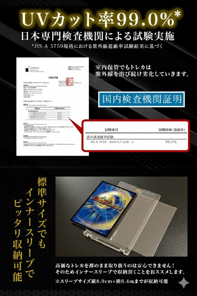 Magnetic Card Loader [Supervised by a Current Trading Card Store Staff] UV Protection, Individually Wrapped, Yu-Gi-Oh Pokemon Cards, 35pt (Black, Set