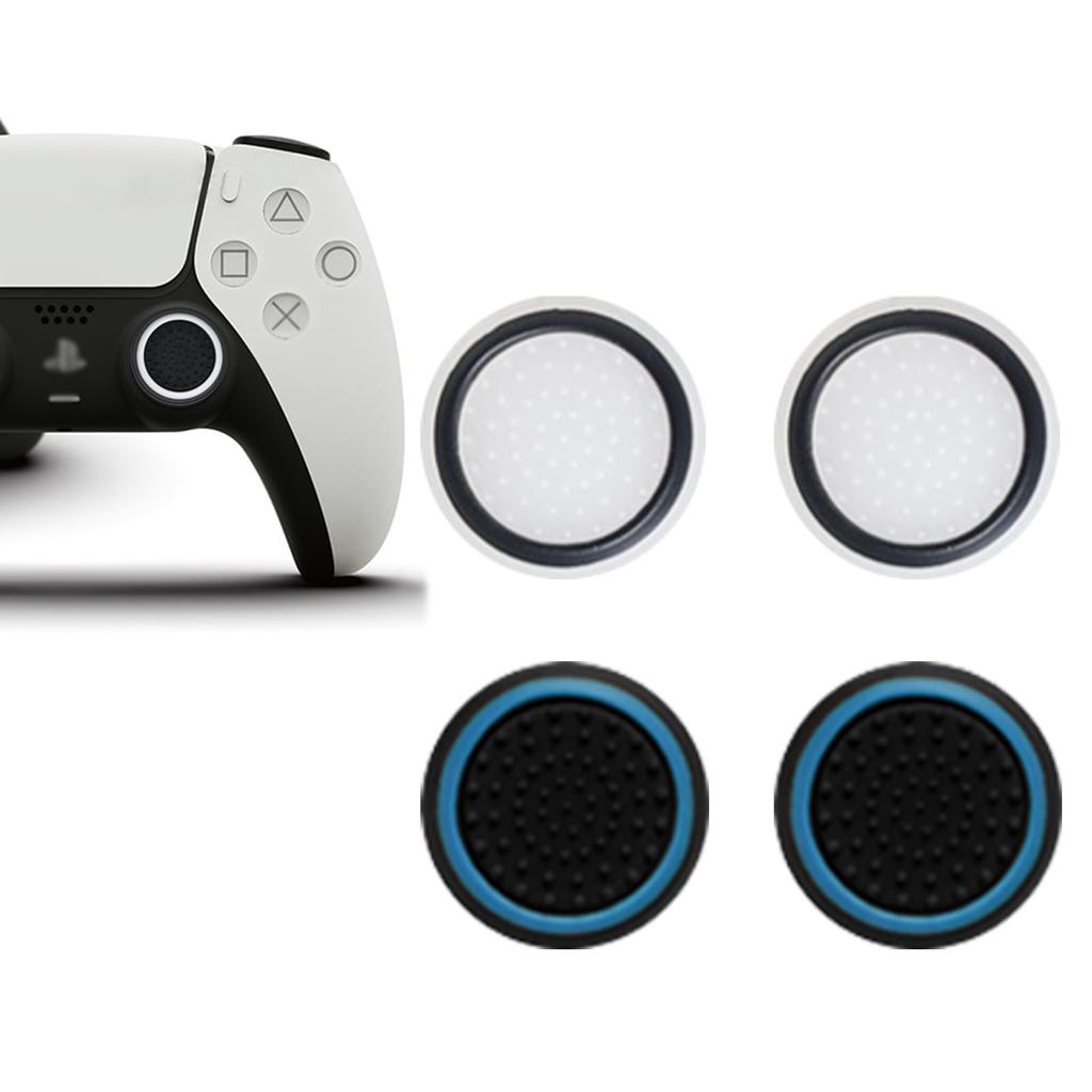SZSL PS5 Controller Stick Protective Covers for and Xbox Analog Sticks of Silicone Thumb Stick Covers for Controllers White 2 Caps, PS4, PS3, (Set 4),
