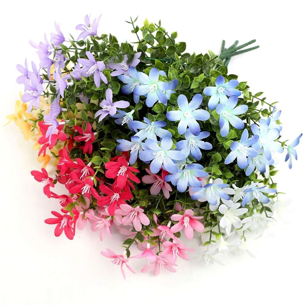 Multicolor Simulation Flower Silk Petals Faux Flower Desktop Ornament