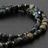 [Kolan Kolan] FORCE 5 Polyhedral Cube Necklace with Dark Blue Tiger Eye Negative Ion Relaxing Stone (Small, approx. 40cm)