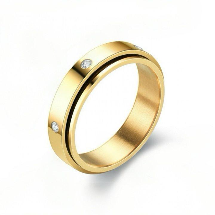 Angst Fidget Spinner Edelstahl Schwarze Ringe Einfacher Titanstahlring für Männer Frauen Hohe Qualität Anti-Stress-Schmuck