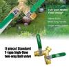 Strong Brass Y Style 2 Way Ball Valves with Corrosion Resistance Universal Pipe Fitting Valves Uprades for Home Heating