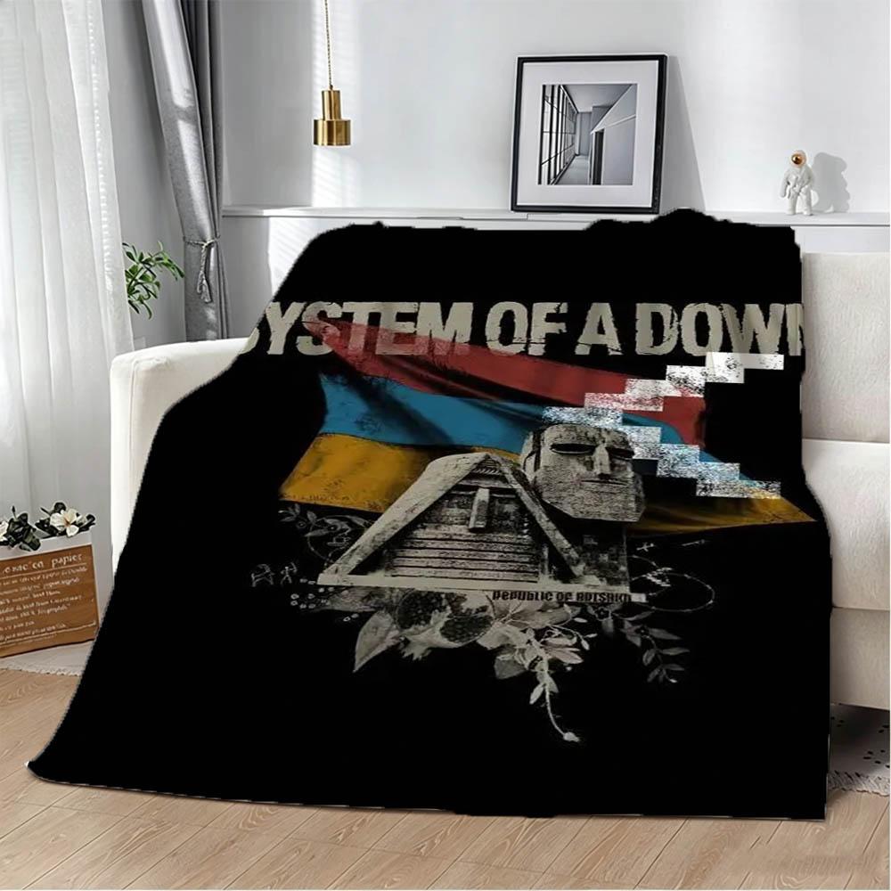 Singer S-System Band Of A D-Down Album Flannel Blanket Soft Throw Blanket Art For Home Decor Bedroom Bed Sofa Picnic Fans Gift