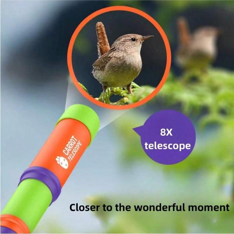 Telescop Ridiche 8x Telescop Monocular Retractabil 3 secțiuni Lungime Reglare Liberă Telescop Morcov Cadouri pentru Copii Băieți Fete