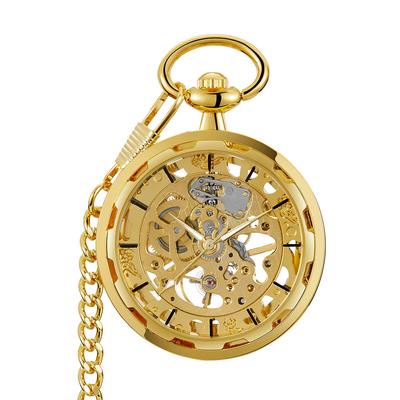 Multicolor Retro Mechanical Watch Hollow Without Cover Full Gold Manual Mechanical Pocket Watch
