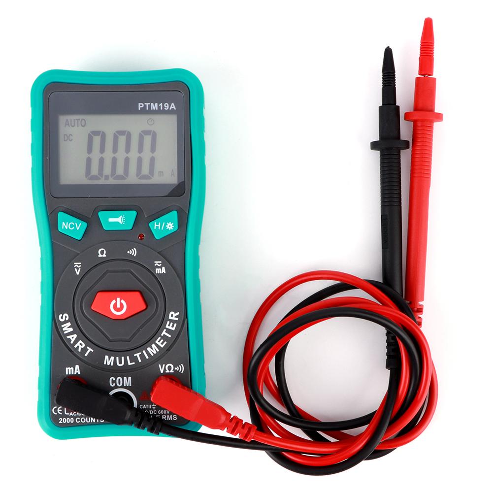 

PTM19A LCD Display Digital Smart Multimeter DC AC Voltage Current Resistance NCV Tester Meter