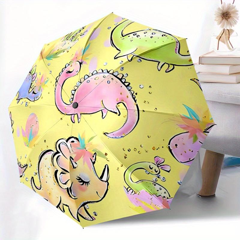 1pc Dinosaur Pattern Automatic Opening/closing umbrella, Reinforced 8-Rib Construction, Compact Travel Umbrella yy250808139