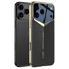 GKK For iPhone 17 Pro Max Case Matte Leather Coated PC Phone Cover with Electroplated Golden Edge