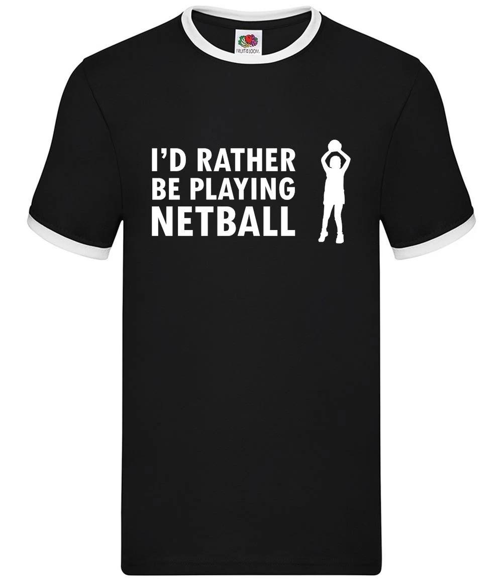 I d Rather Be Playing Netball - Mens Ringer - Sport Net Ball Love Player M