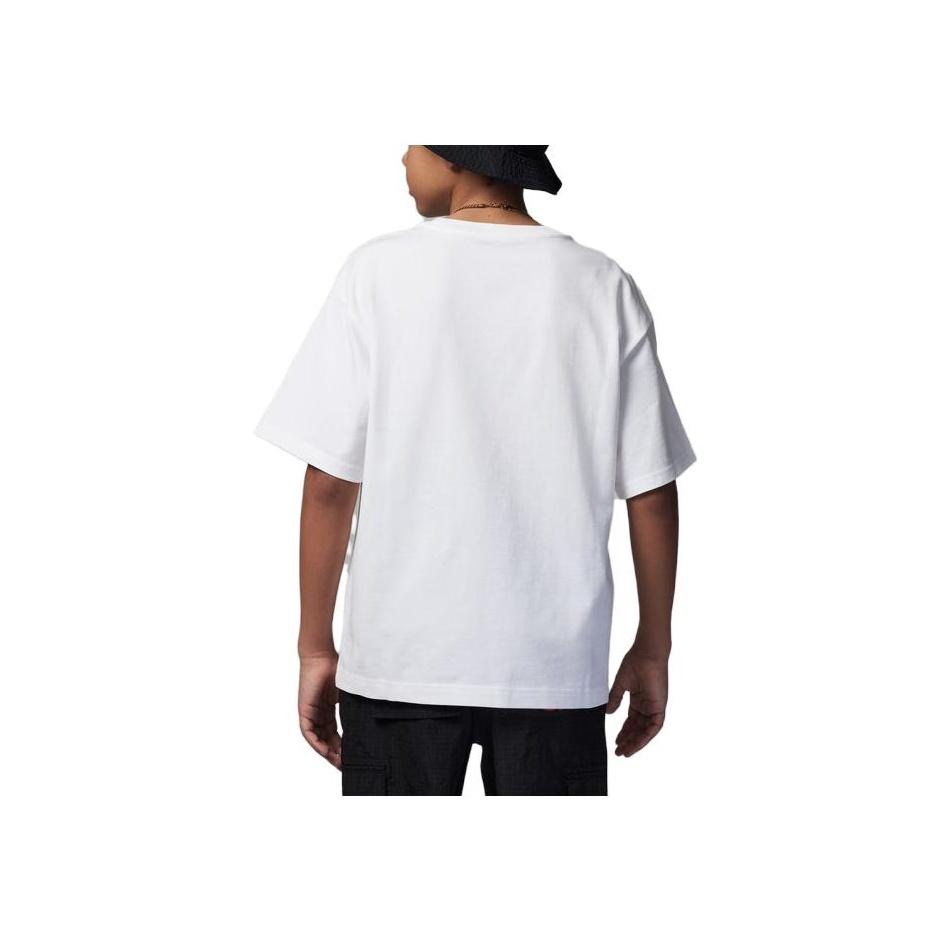 Jordan Solid Color Logo Round Neck Short Sleeve T-Shirt Kids Tops White FQ0772-100