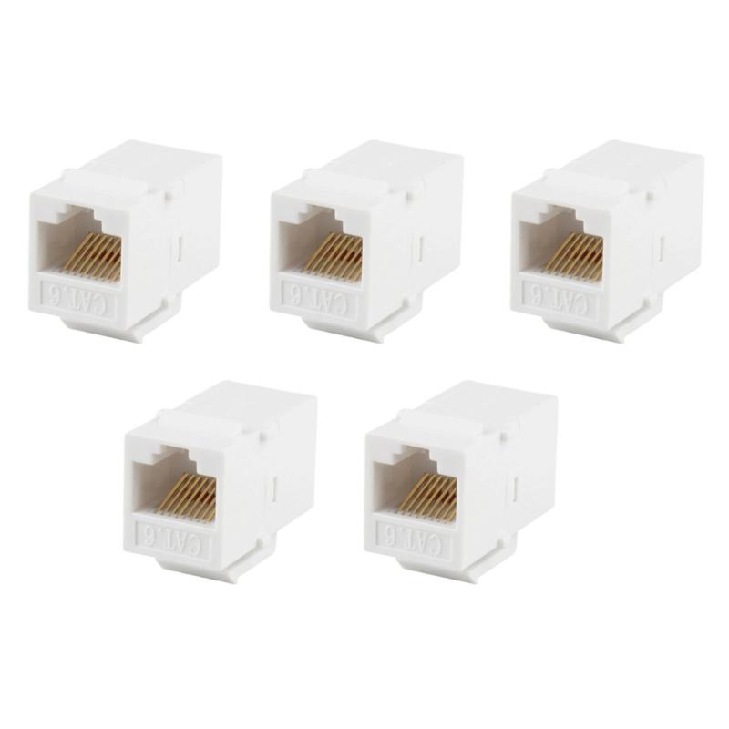 5 ks Cat6 RJ45 Konektor RJ45 Průchozí Konektor Cat6 Konektor Ethernetová Zástrčka Koncovka Samice na Samici Konektor