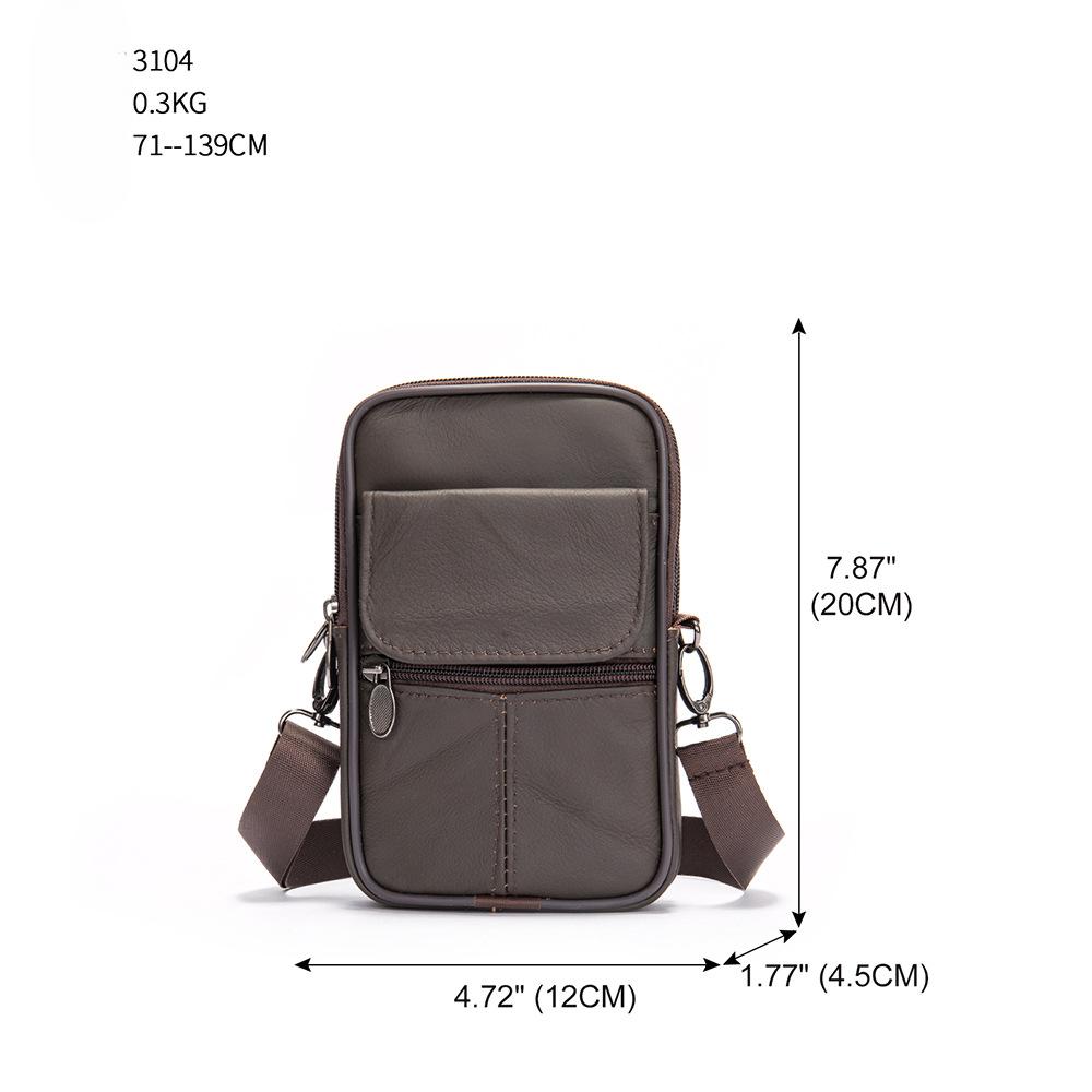 Echtes Leder Herren Umhängetasche Casual Schultertasche Vertikale Rindsleder Handytasche