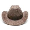Suede Textured Western Cowboy Hat Men'S And Women'S Vintage Belt Big Eaves Outdoor Shade Jazz Hat
