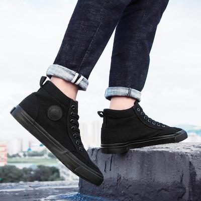 High Top Canvas Schuhe Herrenschuhe Klassiker Freizeitschuhe Einfarbig Schnürschuh Laufschuh Hohe Qualität Flache Herren-Sneaker