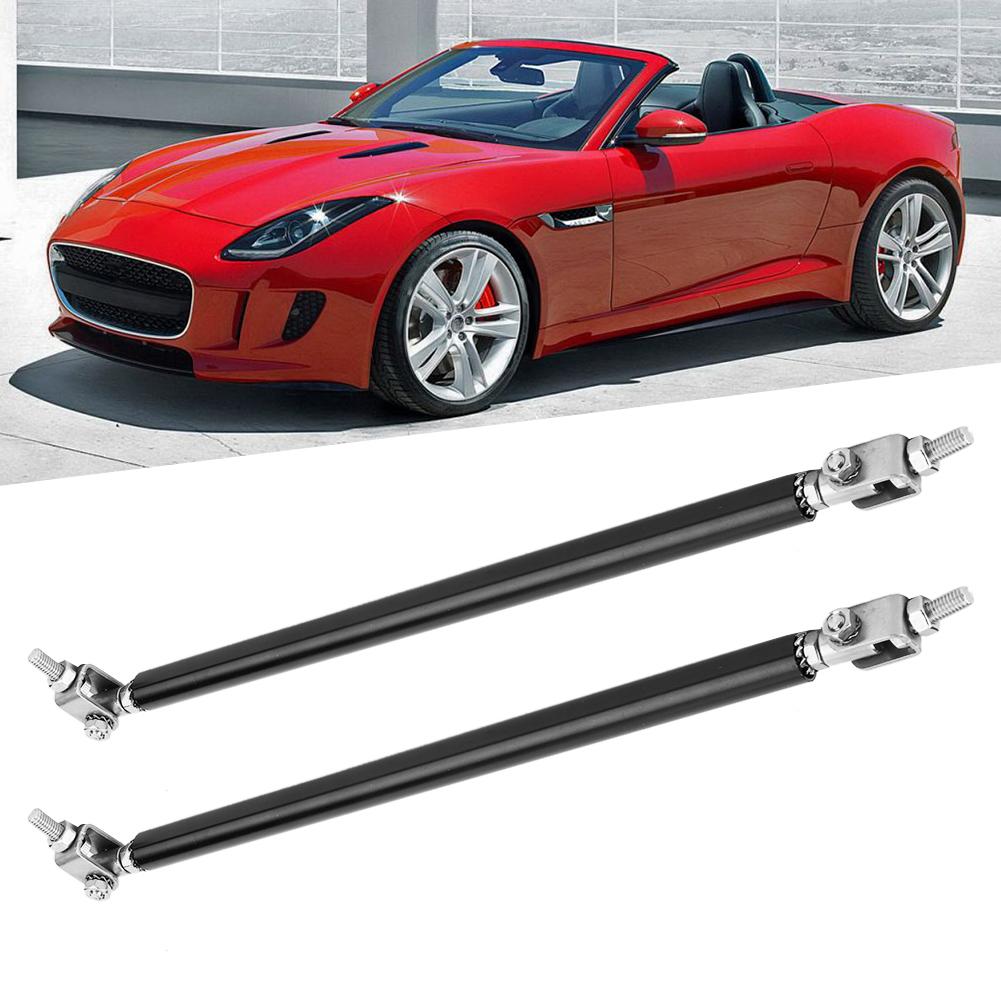 2pcs Adjustable Front Bumper Lip Splitter Strut Rod Tie Support Bar Stainless Steel