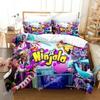 Print Game Ninjala Cartoon Bedding Set 3D Printed Suitable for Bedroom Duvet Cover Set With Pillowcases Kids Home Textile