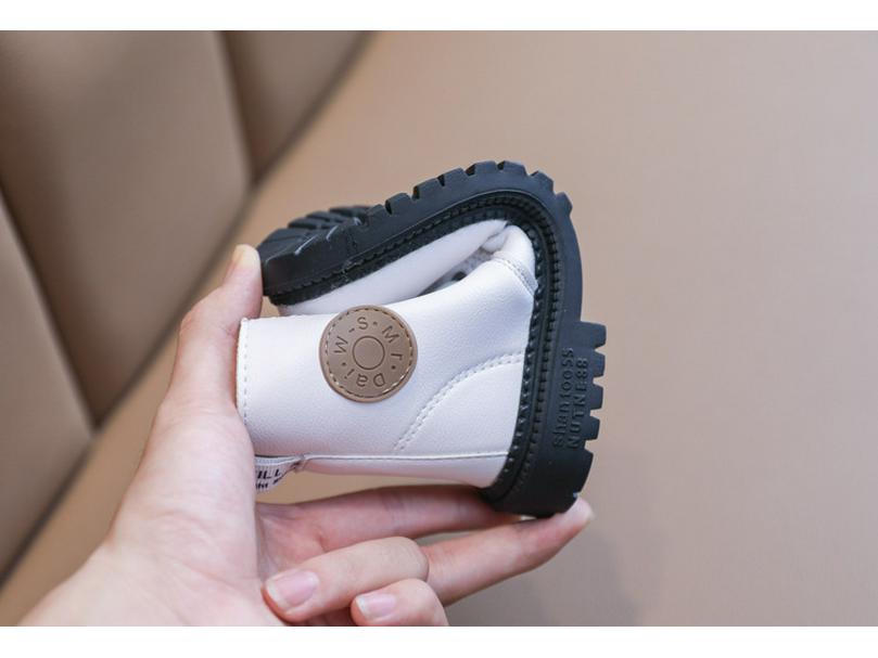 2024 Autumn/Winter Waterproof Cotton Martin Boots - Soft Sole Leather Ankle Boots for Boys & Girls, British Style