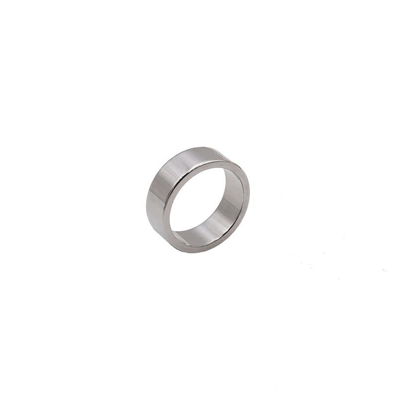Niche Simple American Plain Ring Titanium Steel Ring Couple Unique Design Irregular Ring 18K Index Finger Ring