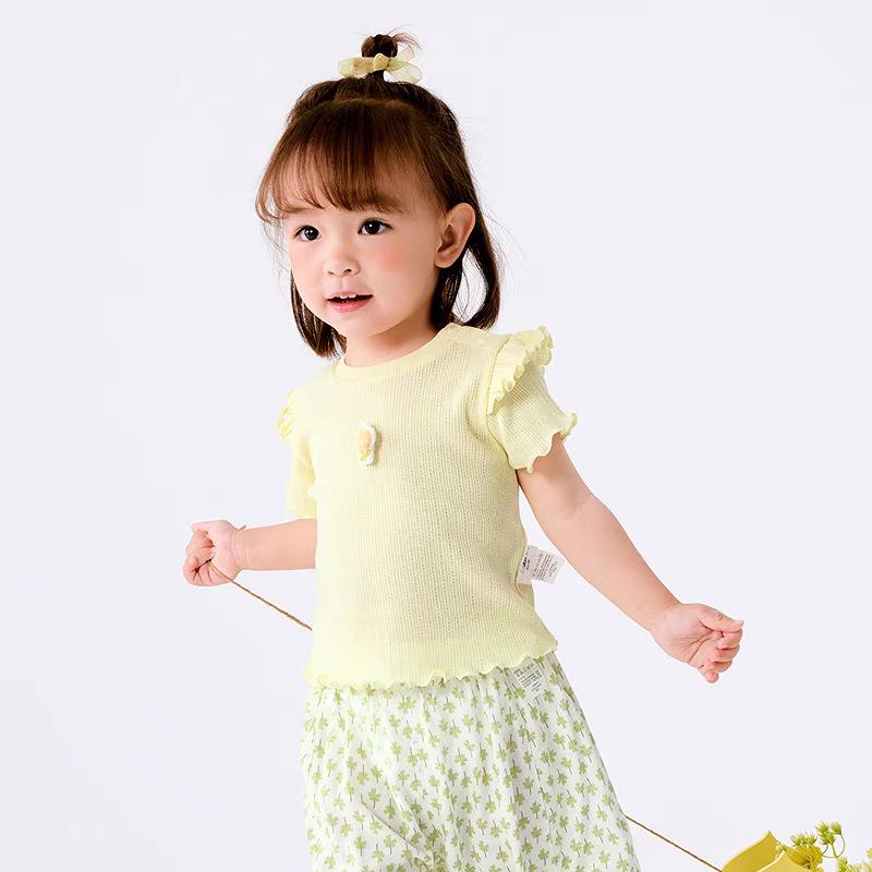 2025 Trendy Baby & Toddler Girl Short-Sleeve T-Shirt - Sweet, Fashionable Spring/Summer Wear