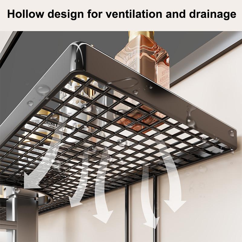 Over Faucet Sink Storage Shelf Large Punch-free Capacity Waterproof Holder for Bathroom Toiletries Kitchen Dishwashing Supplies