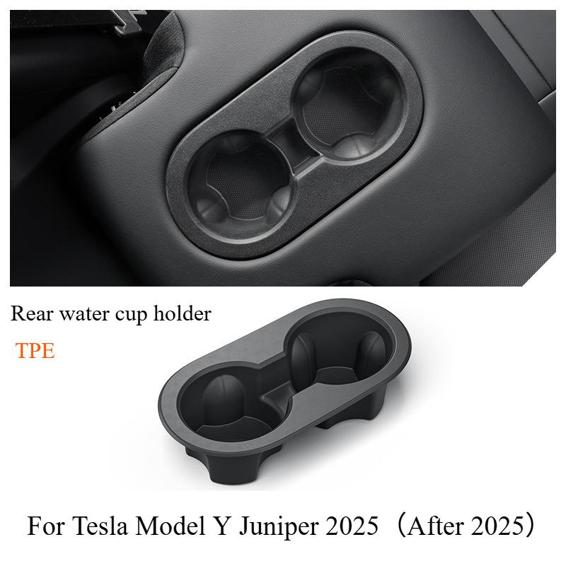 For Tesla Model Y Juniper 2025 Central Control Anti Slip Cup Mat Storage Cup Mat Car Water Cup Holder Mat Drink Insert Coaster