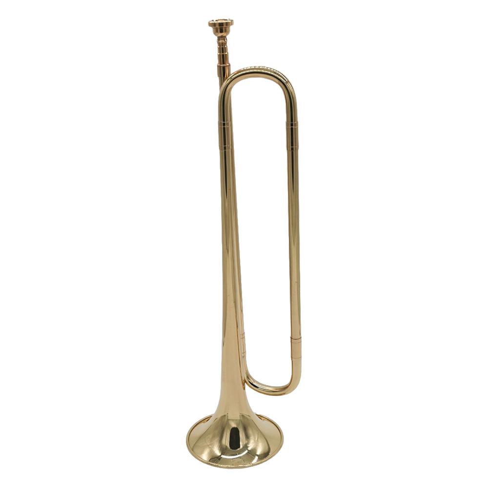 Brass Trumpet Bb Flat Bugle with Mouthpiece Orchestra Music Instrument Gold Lacquer Finish for