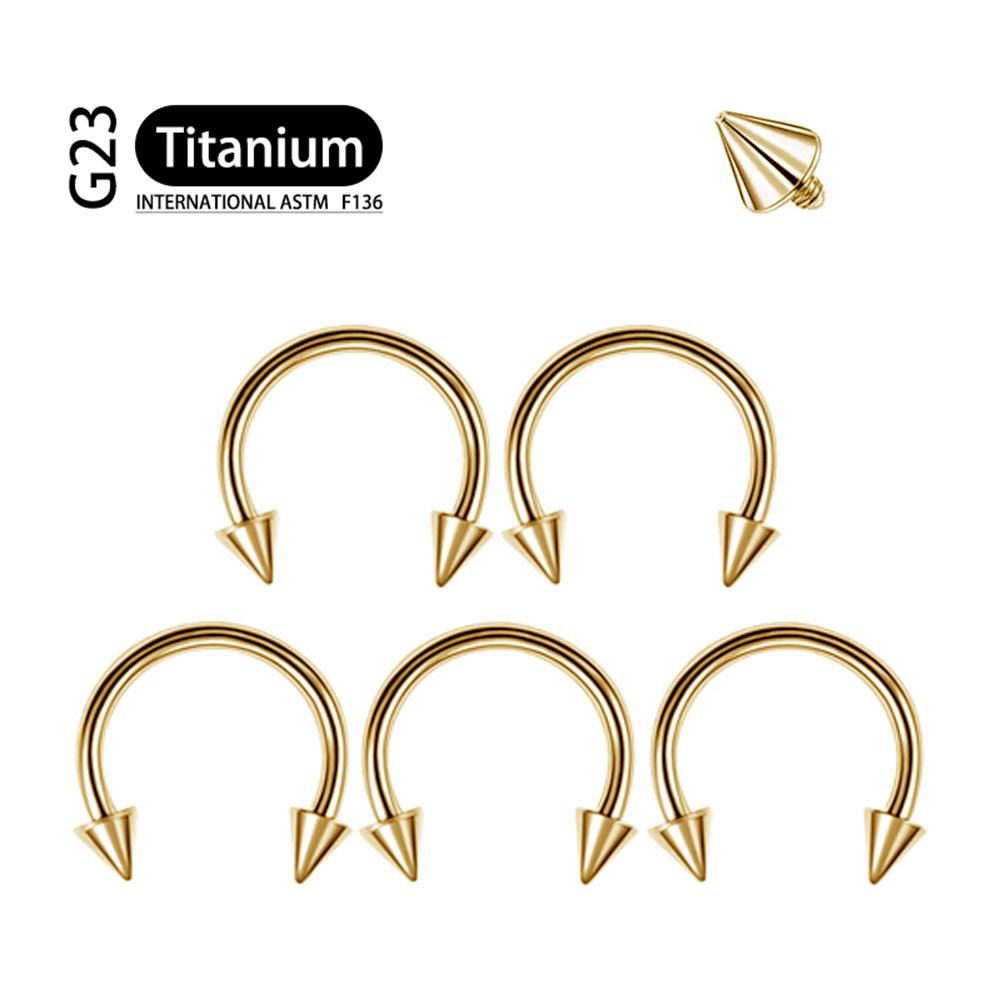 5Pcs Implant Grade F136 Titanium Gothic Spike Labret Tragus Helix Bar Lip Bar Rings Stud Cartilage Ear Piercings Body Jewelry