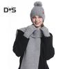 3 Pcs/Set Women Winter Hat Scarf Gloves Set Thick Knitted Ear Protection Cap Gloves Elastic Windproof Winter Outdoor Cycling Dome Beanie Neck Wrap