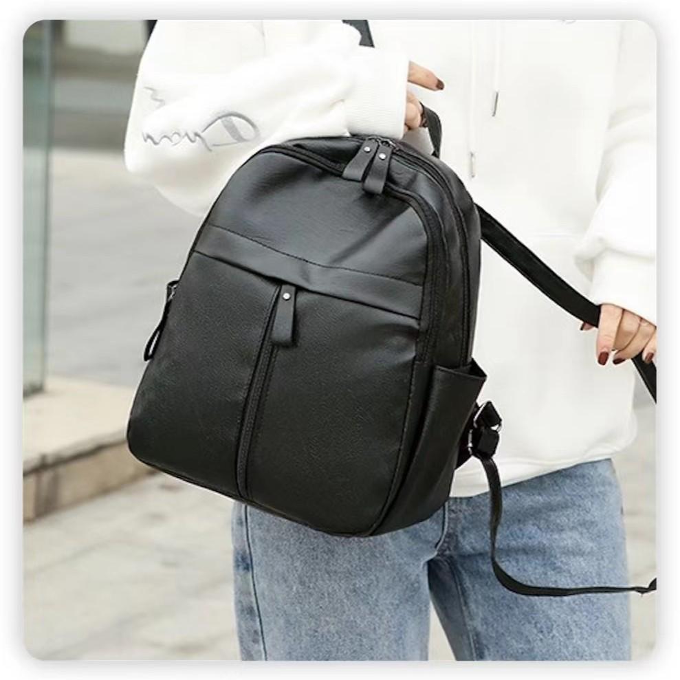 Korean Style Women's PU Leather Backpack - Lightweight, Spacious, Fashionable Mommy School Bag