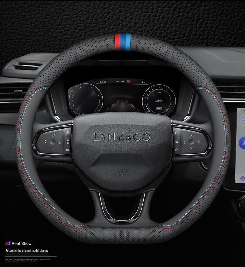 Lynk & Co Genuine Leather Steering Wheel Cover for Models 01, 02, 03, 03+, 05, 06, 09