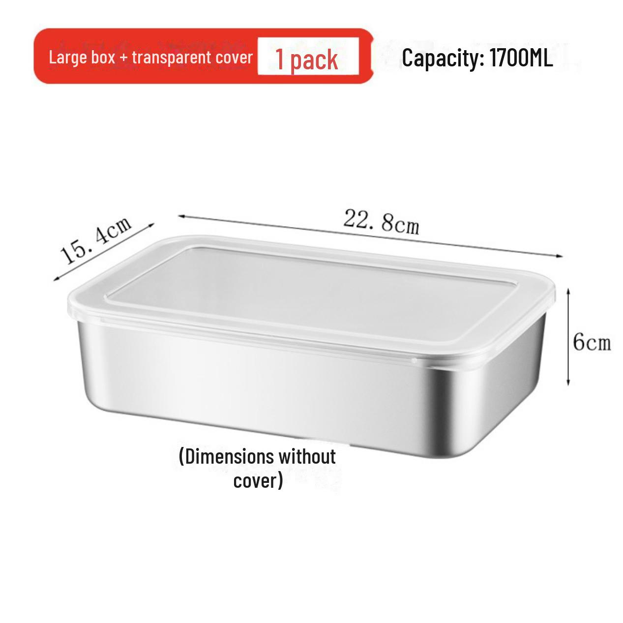 

Ящик для хранения продуктов из нержавеющей стали с крышкой - квадратный поднос для хранения в холодильнике 13.5*10.5*6 cm