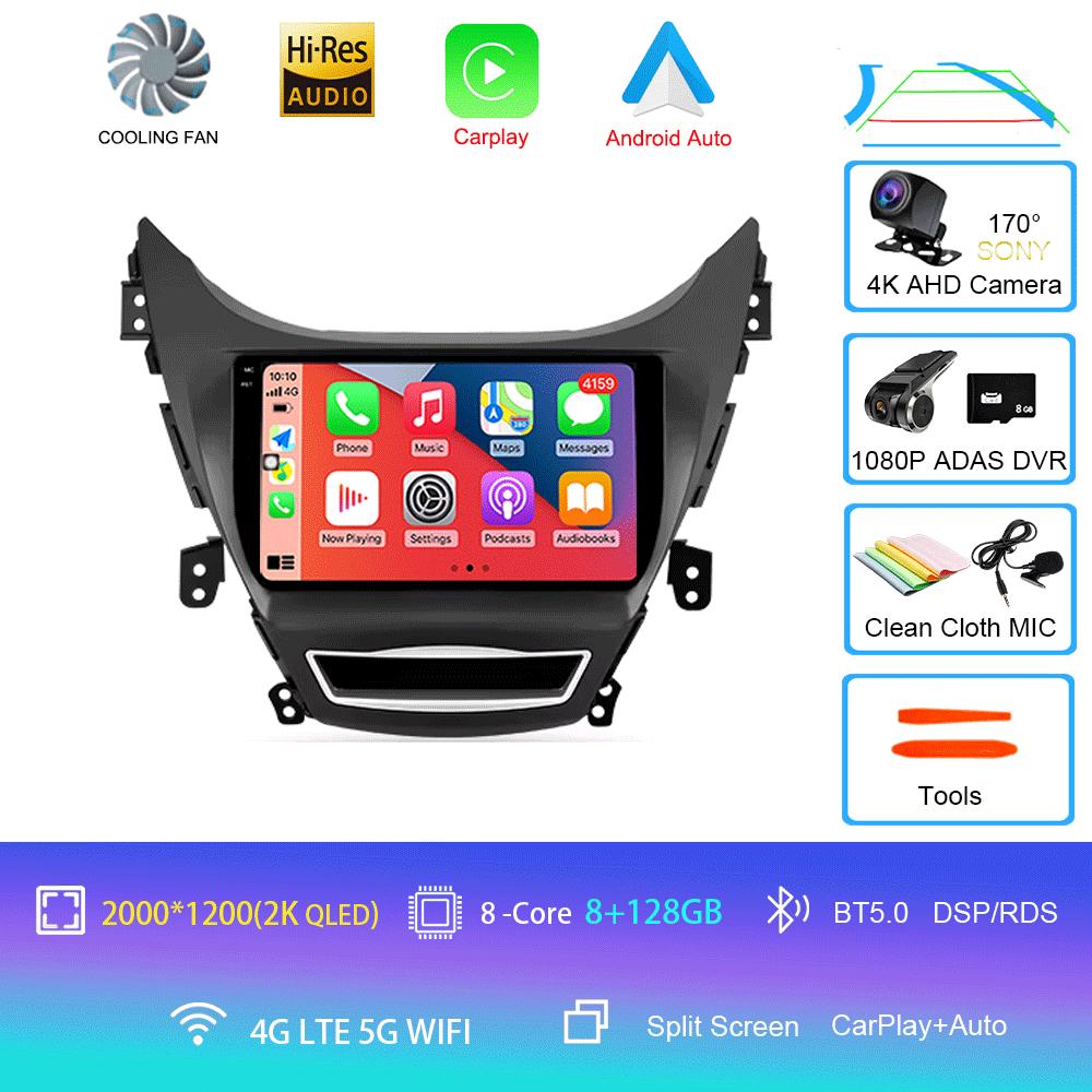 For Hyundai Elantra Avente i35 2011 - 2015 Car Radio Android 14 Carplay Auto GPS Navigation Multimedia Player video Stereo 2 DIN
