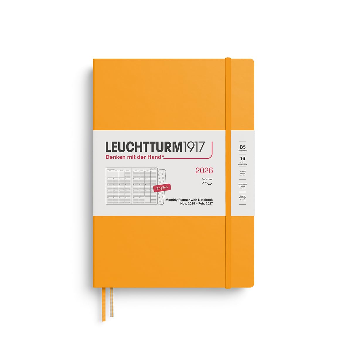 

Leuchtturm 2026 B5 Monthly Soft Rising Sun Planner 372786 November Officially Imported (Starts 2025)