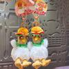 Doll Hamburger Hen Key Ring Simulation Gugu Animal Key Holder  Release Stress