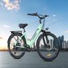 Hillmiles Milecity 1 26 Inch Electric Commuter Bike, 250W City EBike with 7 Speed, 36V 13Ah Removable Battery, Max 80km Range,Green