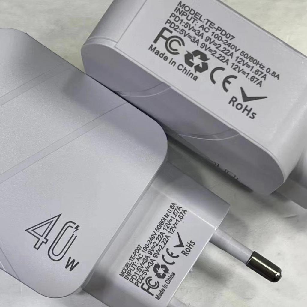 Dual PD 40W Super Fast Charger Head EU/US Standard Smartphone Adapter