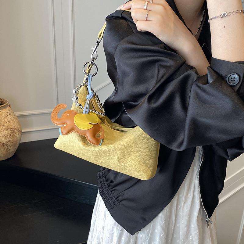 French Boutique Style Crossbody Bag With Pu Fabric And Carved Stitching For Casual Outings