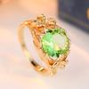Vintage Inlaid Green CZ Flower Women's Ring Sparkling Gold Color Hand Carving Daily Wear Party Jewelry Anniversary Gift