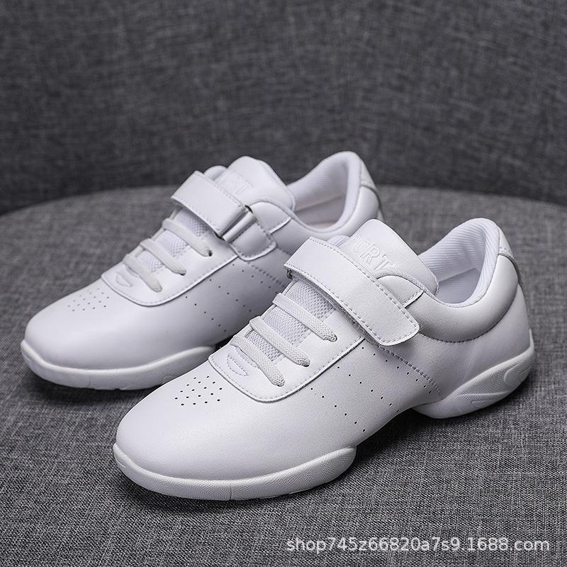 

Children s lace-up-free dance shoes Soft-soled competitive aerobics shoes White team competition training shoes Grade cheerleading shoes 37